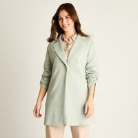 Chaqueta Menta Ecocuero con Botón