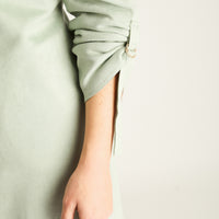 Chaqueta Menta Ecocuero con Botón