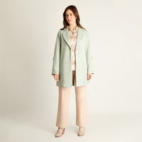 Chaqueta Menta Ecocuero con Botón