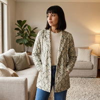 Tapado Pistacho de Suede Estampado lifestyle