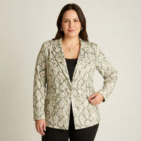 Tapado Pistacho de Suede Estampado en modelo plus size