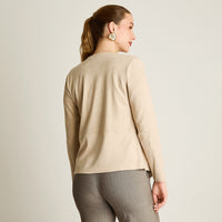 Chaqueta Beige Manga Larga Elasticidad Nula Sin Forro Calce Normal Tela Bonded