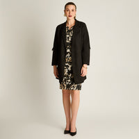 Chaqueta Negro Manga Larga Elasticidad Nula Sin Forro Calce Normal Tela Bonded