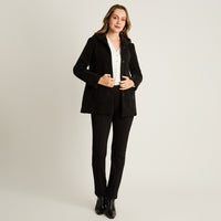 Chaqueta Negro Manga Larga Elasticidad Nula Con Forro Calce Normal Tela Plano