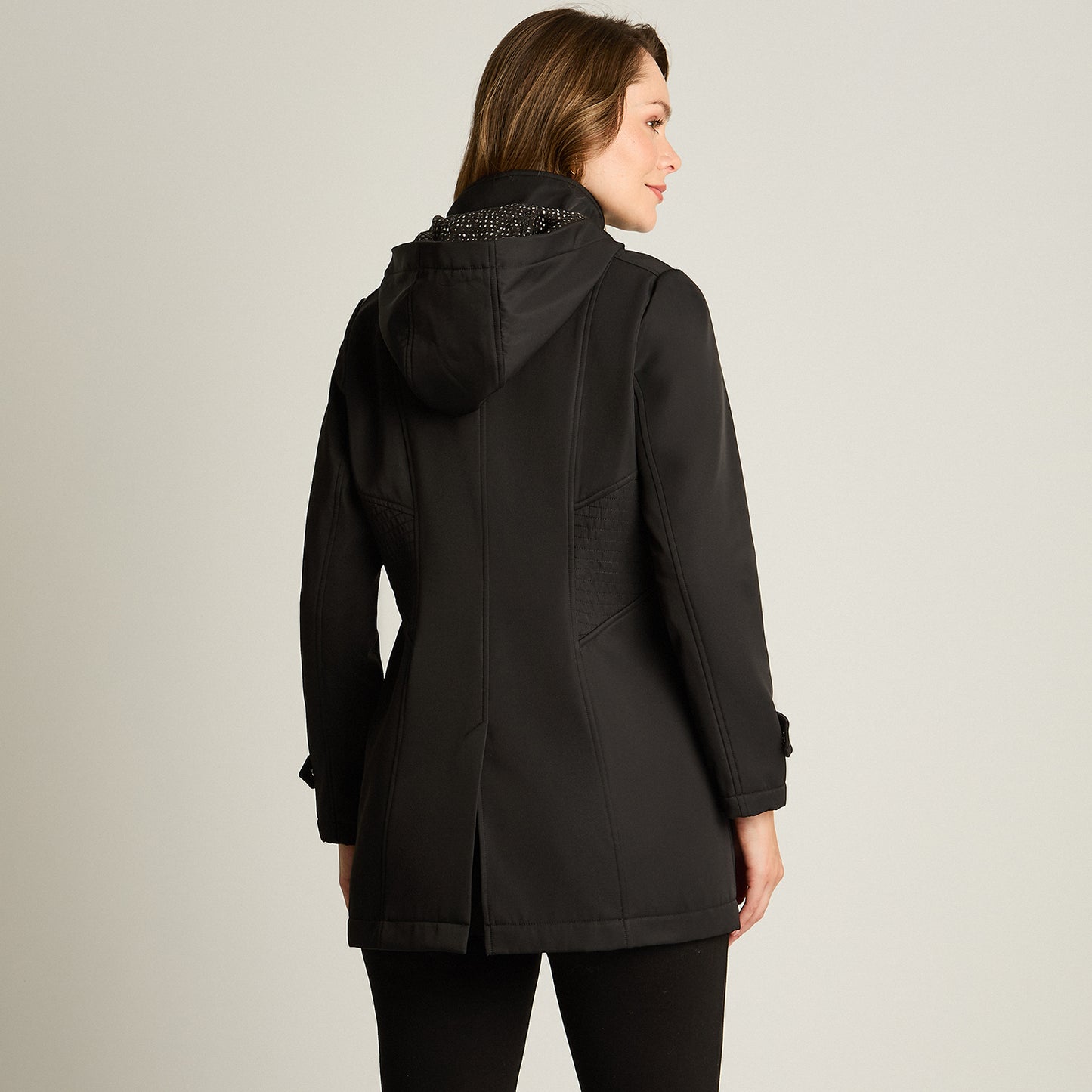Chaqueta Softshell Manga Larga Con Forro Negro