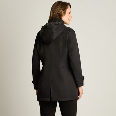 Chaqueta Softshell Manga Larga Con Forro Negro
