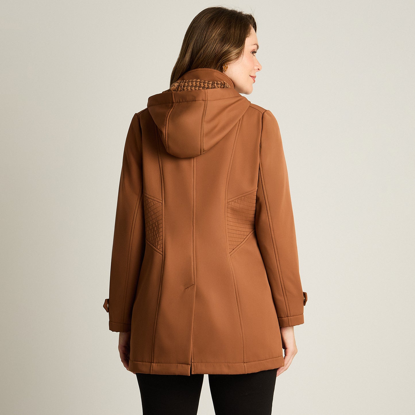 Chaqueta Softshell Manga Larga Con Forro Café