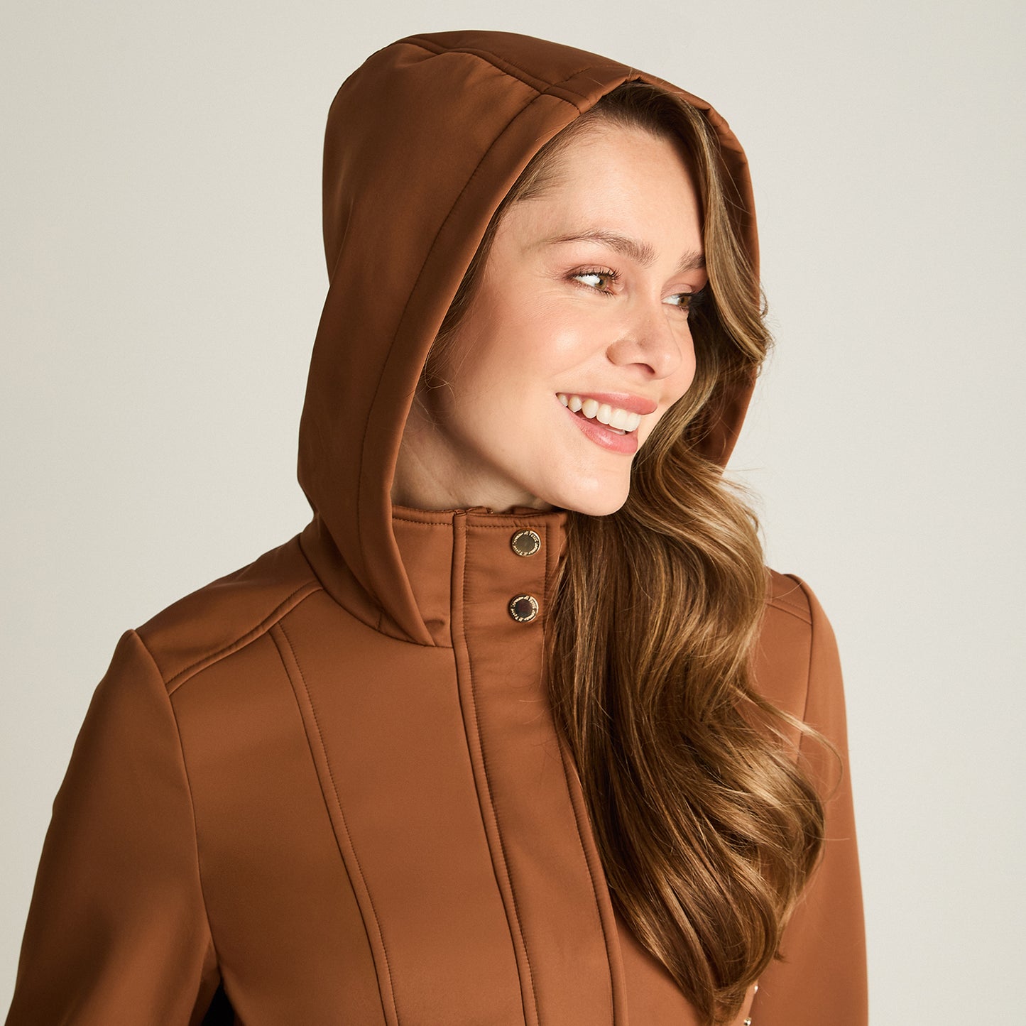 Chaqueta Softshell Manga Larga Con Forro Café