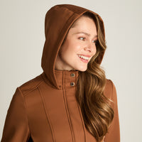 Chaqueta Softshell Manga Larga Con Forro Café