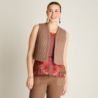 Chaqueta Taupe Sin Mangas Elasticidad Nula Sin Forro Calce Normal Tela Plano