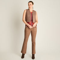 Chaqueta Taupe Sin Mangas Elasticidad Nula Sin Forro Calce Normal Tela Plano