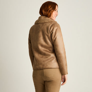 Chaqueta Camel Manga Larga Elasticidad Nula Con Forro Calce Normal Tela Bonded