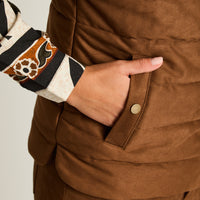 Parka Camel Sin Mangas Elasticidad Nula Con Forro Calce Normal Tela Plano