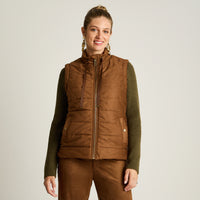 Parka Camel Sin Mangas Elasticidad Nula Con Forro Calce Normal Tela Plano