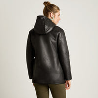 Chaqueta Negro Manga Larga Elasticidad Nula Con Forro Calce Normal Tela Bonded