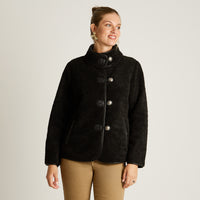 Chaqueta Negro Manga Larga Elasticidad Nula Con Forro Calce Normal Tela Bonded