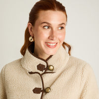 Chaqueta Beige Manga Larga Elasticidad Nula Con Forro Calce Normal Tela Bonded