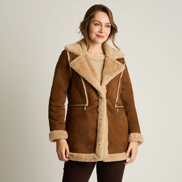 Chaqueta Camel Manga Larga Elasticidad Nula Con Forro Calce Normal Tela Bonded