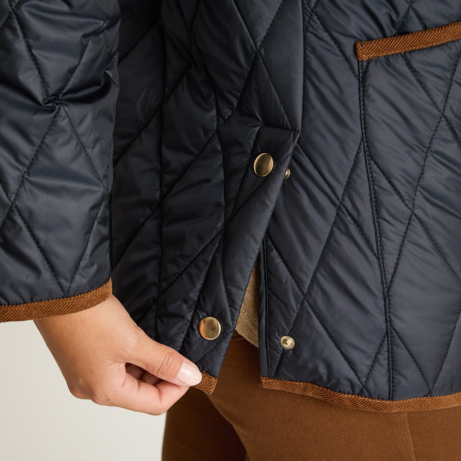 Chaqueta Azul Manga Larga Elasticidad Nula Con Forro Calce Normal Tela Plano