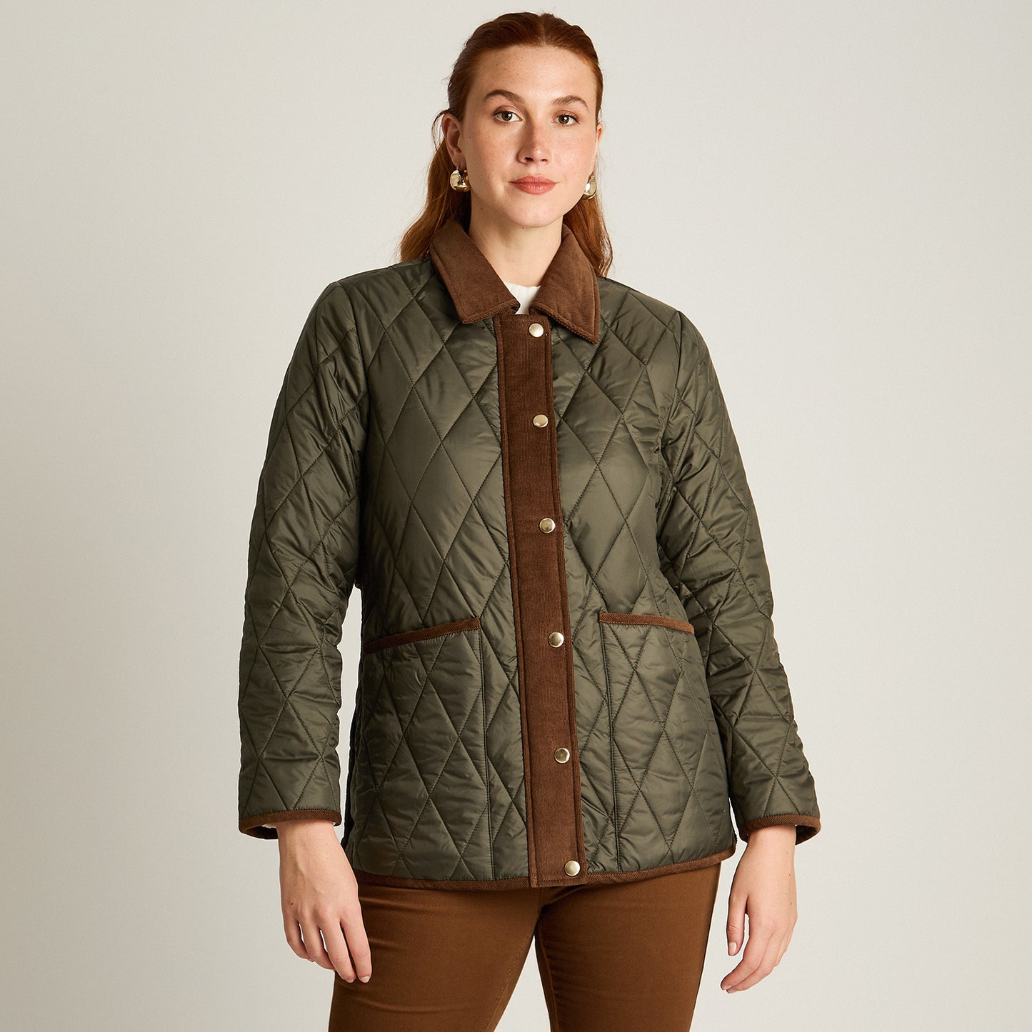 Chaqueta Verde Manga Larga Elasticidad Nula Con Forro Calce Normal Tela Plano