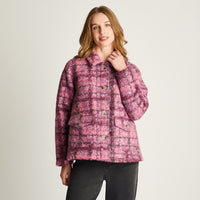 Chaqueta Boucle Estampada Morado