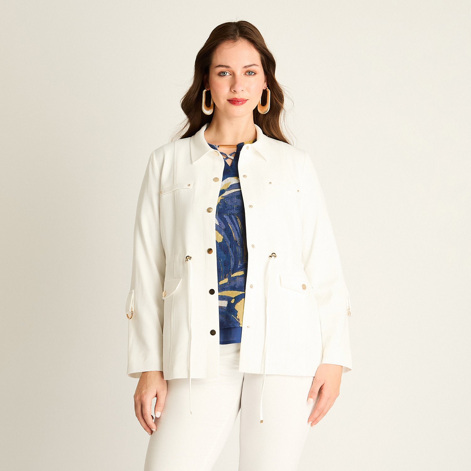 Chaqueta Crudo con Cordón Ajustable