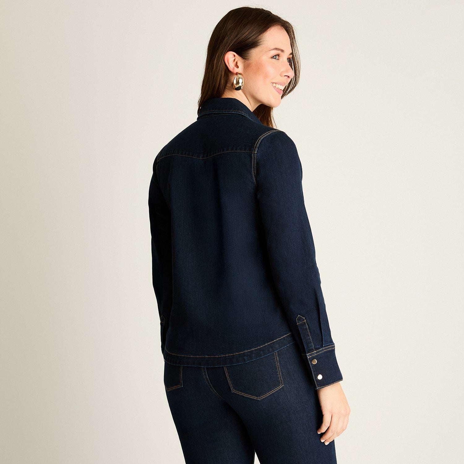 Chaqueta Mezclilla Azul con Bolsillos