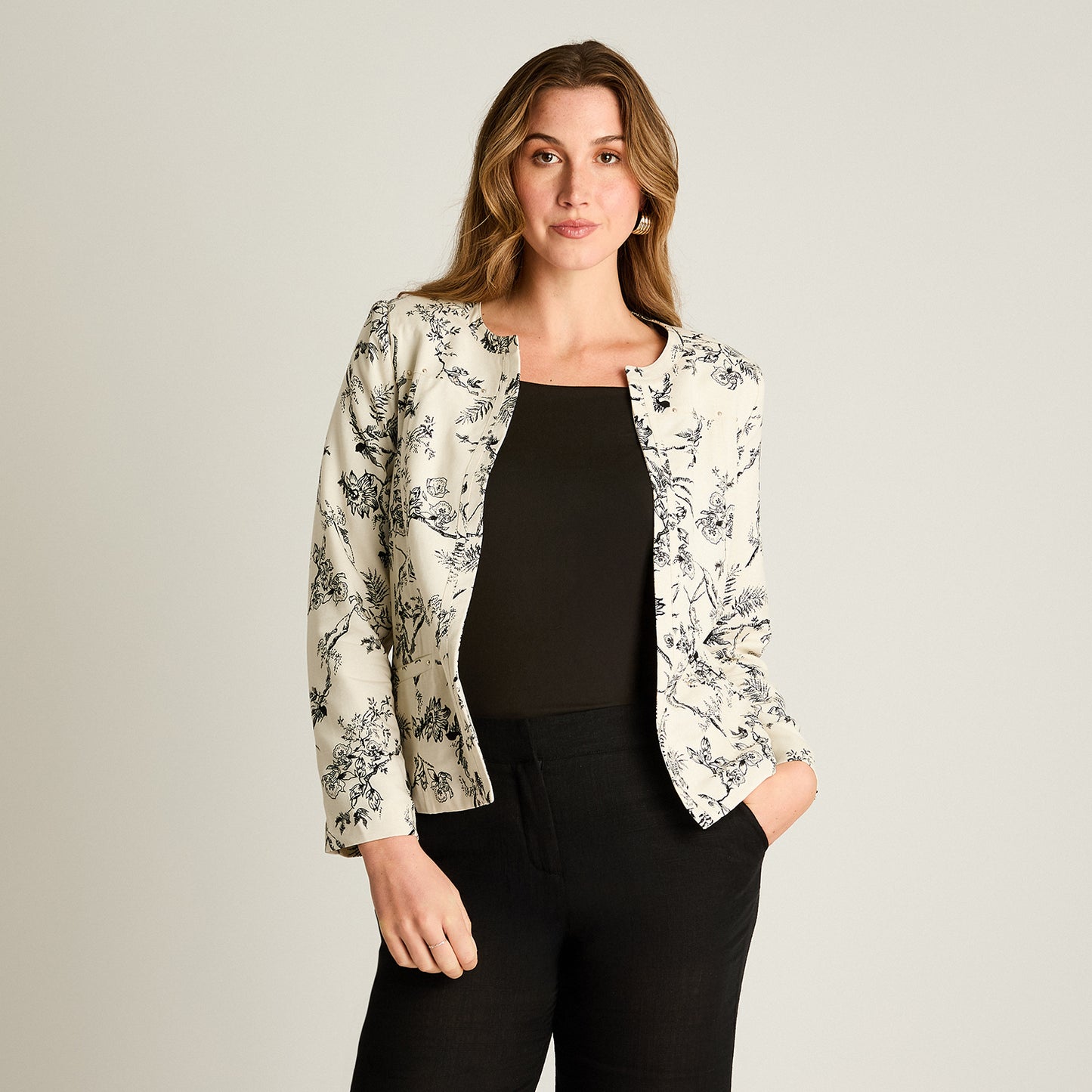 Casaca Estampada Negra