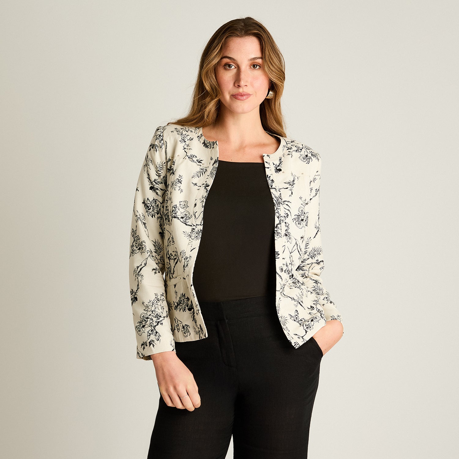 Casaca Estampada Negra