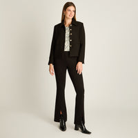 Casaca Negro Manga Larga Elasticidad Nula Con Forro Calce Normal Tela Plano