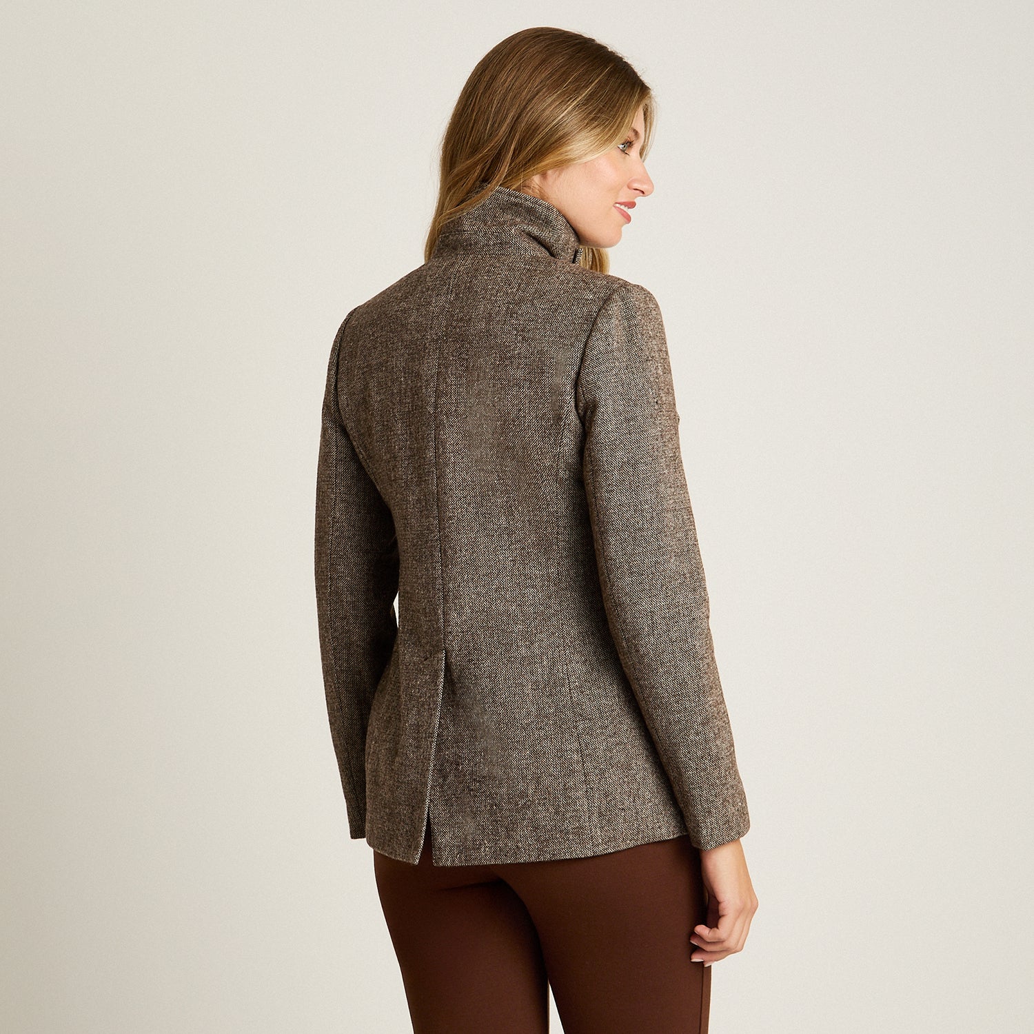 Chaqueta Café Estilo Casaca Estampado - Lorenzo di Pontti