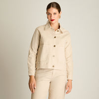 Casaca Crudo Manga Larga Elasticidad 0 Sin Forro Calce Normal Tela Plano