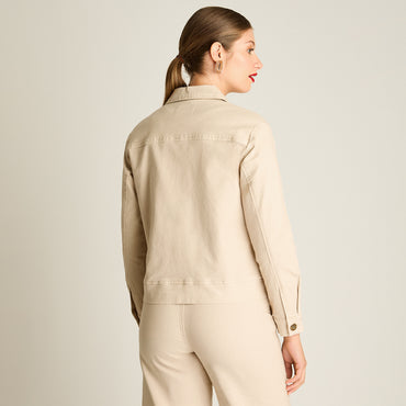 Casaca Crudo Manga Larga Elasticidad 0 Sin Forro Calce Normal Tela Plano