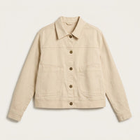 Chaqueta Abotonada Crudo con Bolsillos en plano
