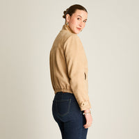 Chaqueta Camel Bomber Suede Bolsillos - Lorenzo di Pontti