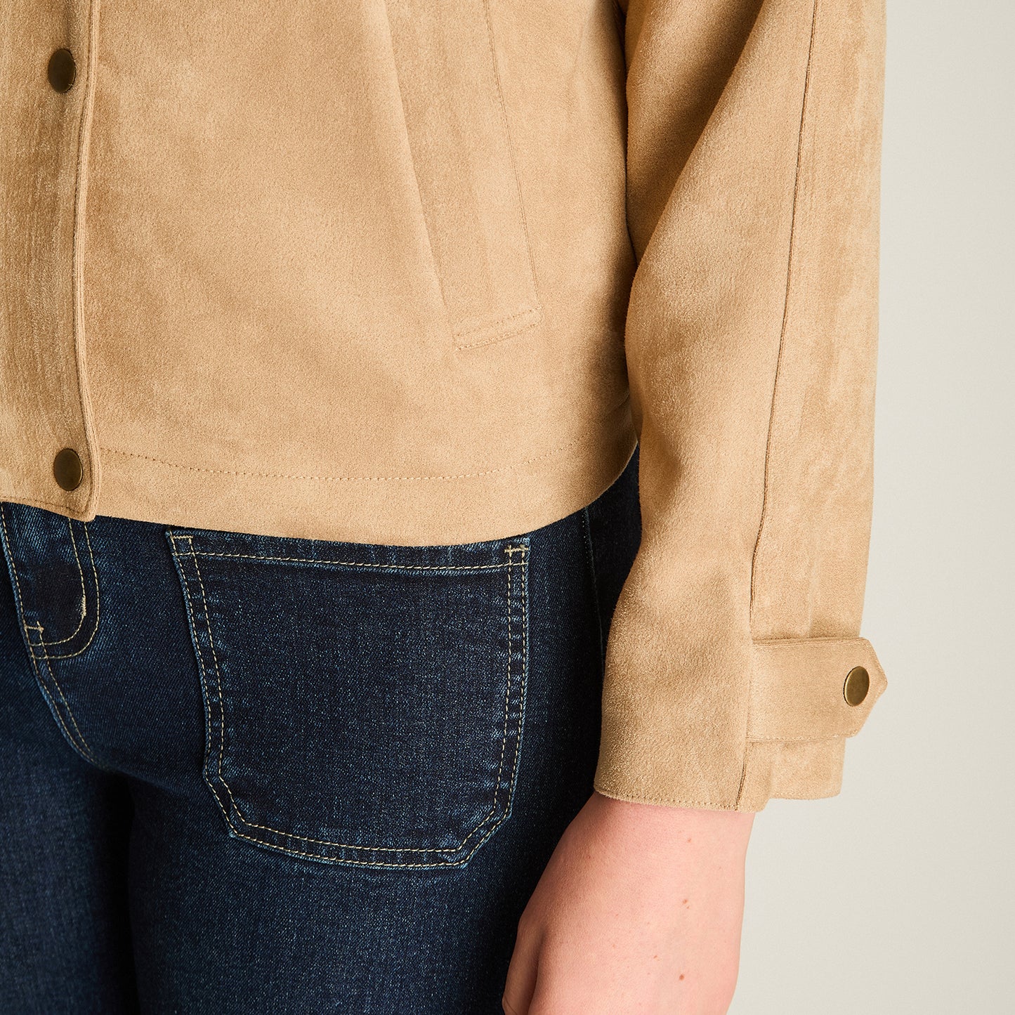 Chaqueta Camel Bomber Suede Bolsillos - Lorenzo di Pontti