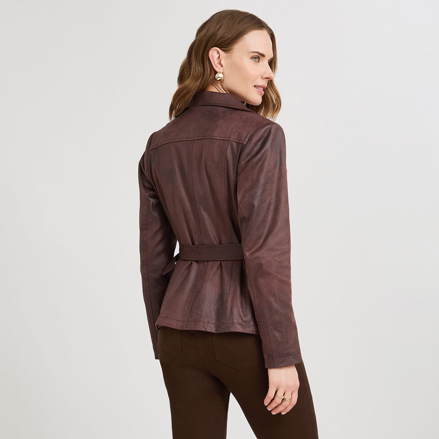 Casaca Biker de Suede Café