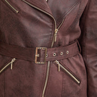 Casaca Biker de Suede Café