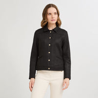 Casaca de Suede Texturado Negro
