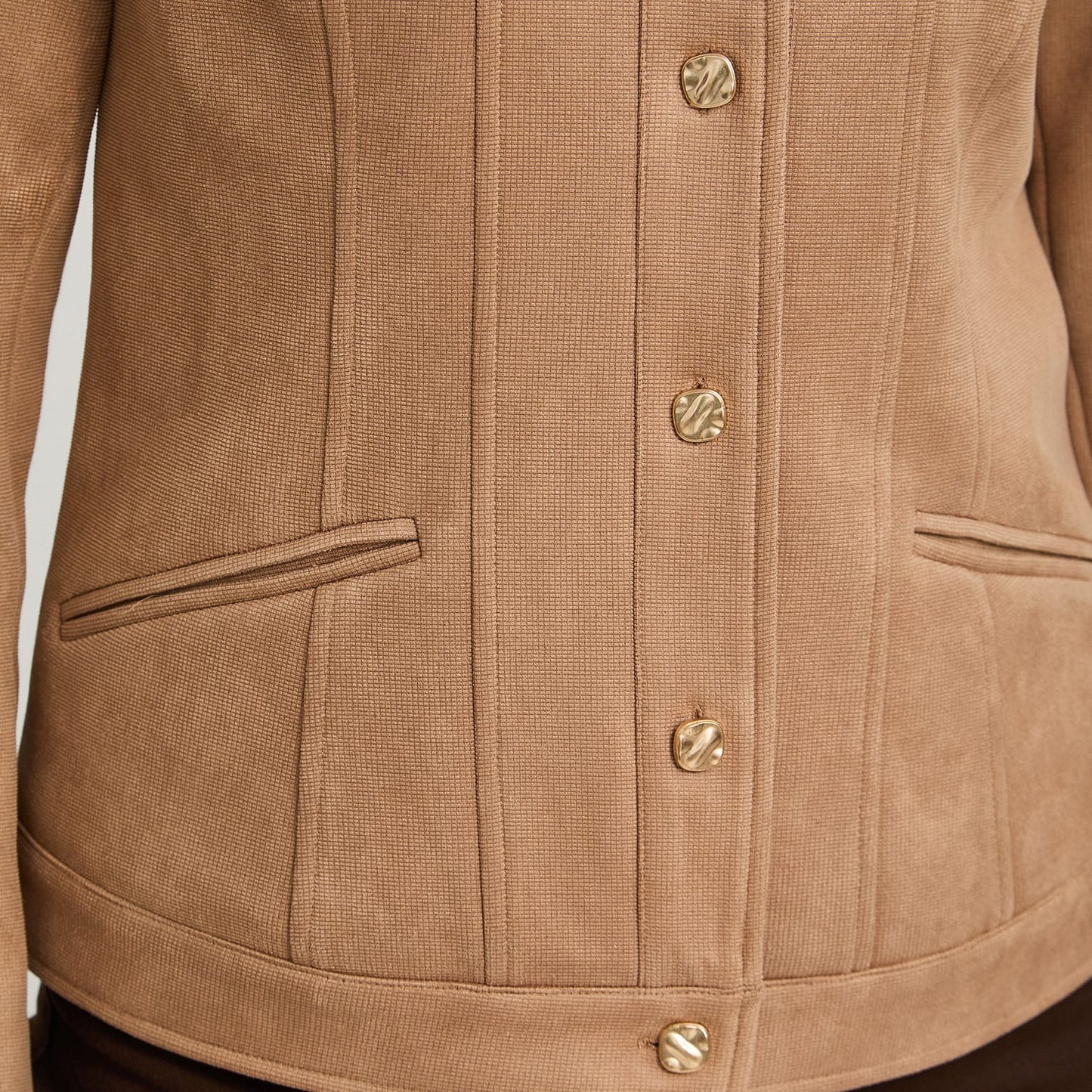 Casaca de Suede Texturado Camel