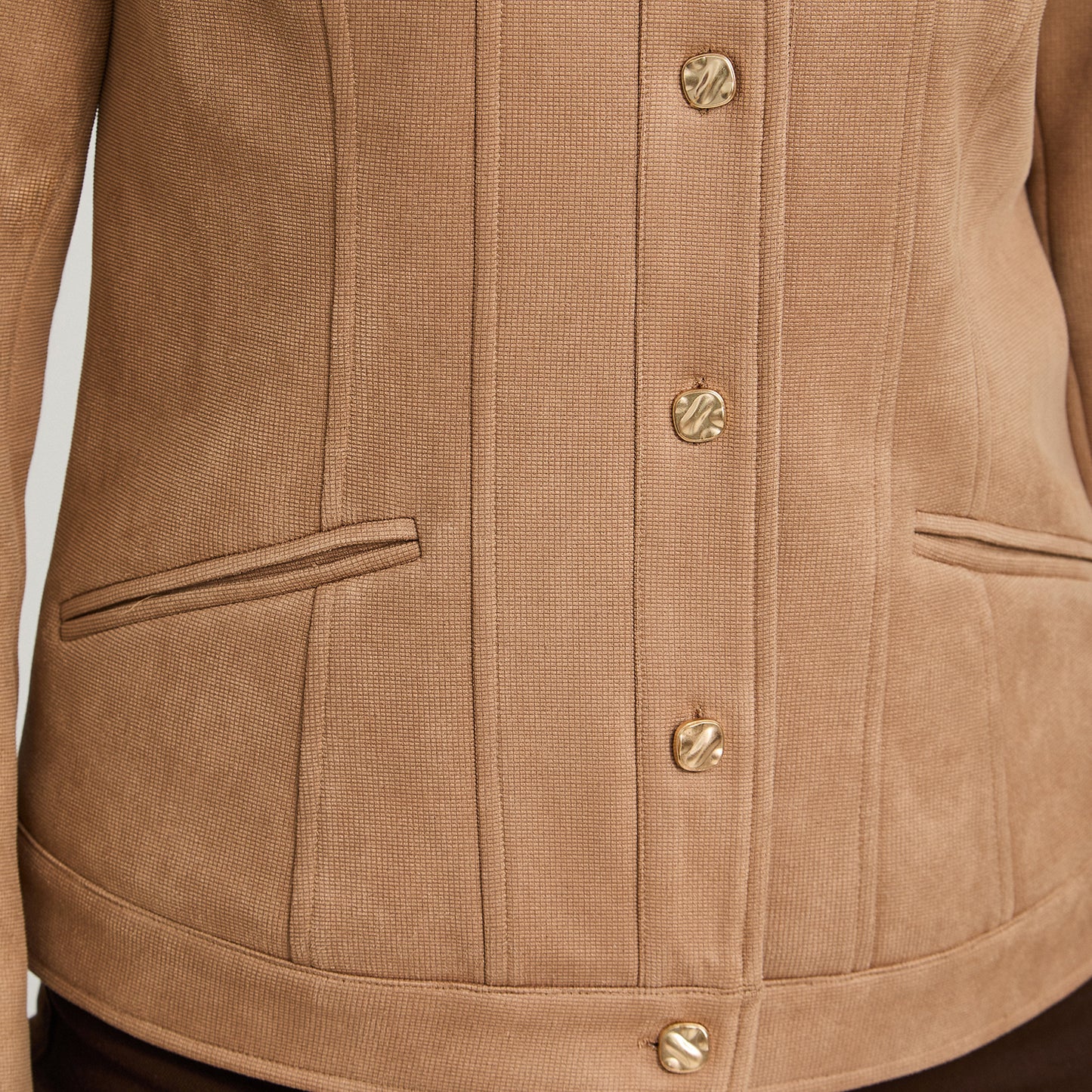 Casaca de Suede Texturado Camel