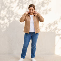 Casaca de Suede Texturado Camel lifestyle