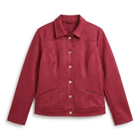 Casaca de Suede Texturado Rojo en plano