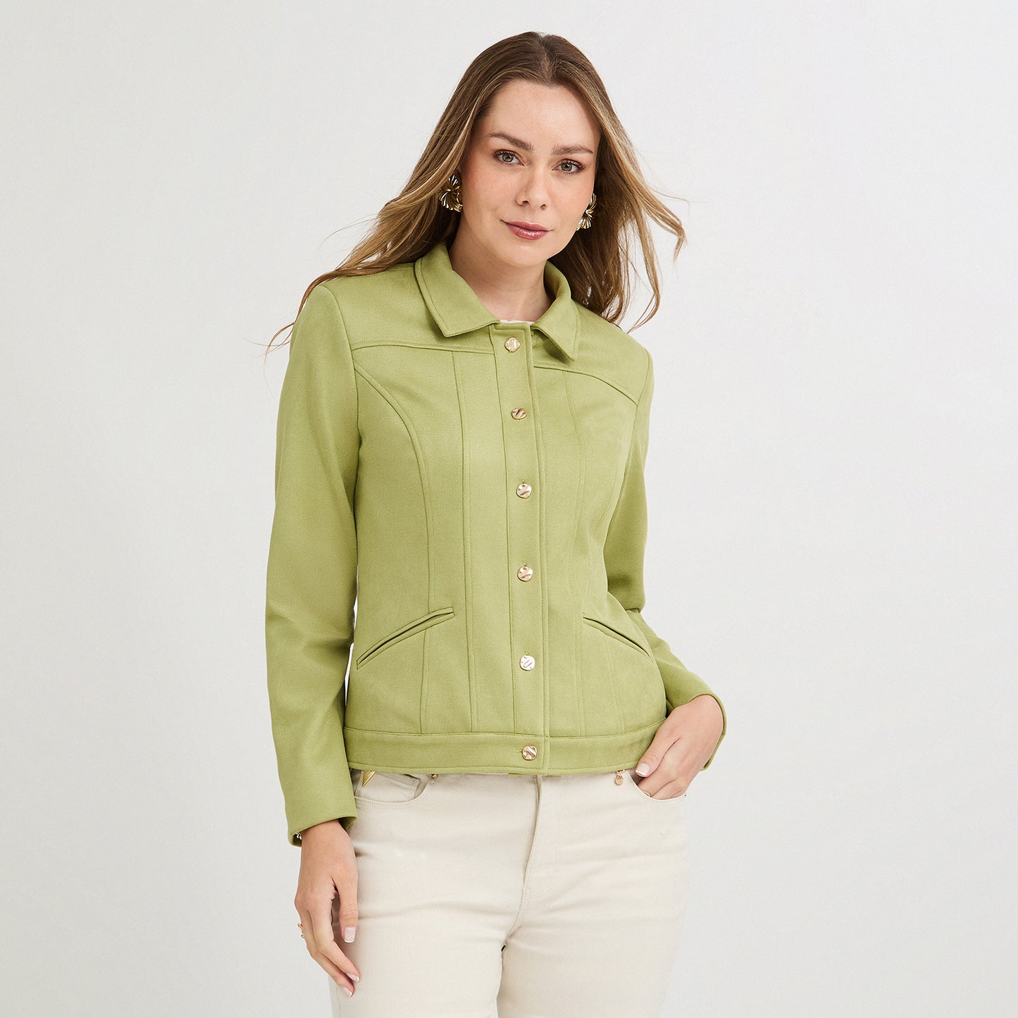Casaca de Suede Texturado Verde