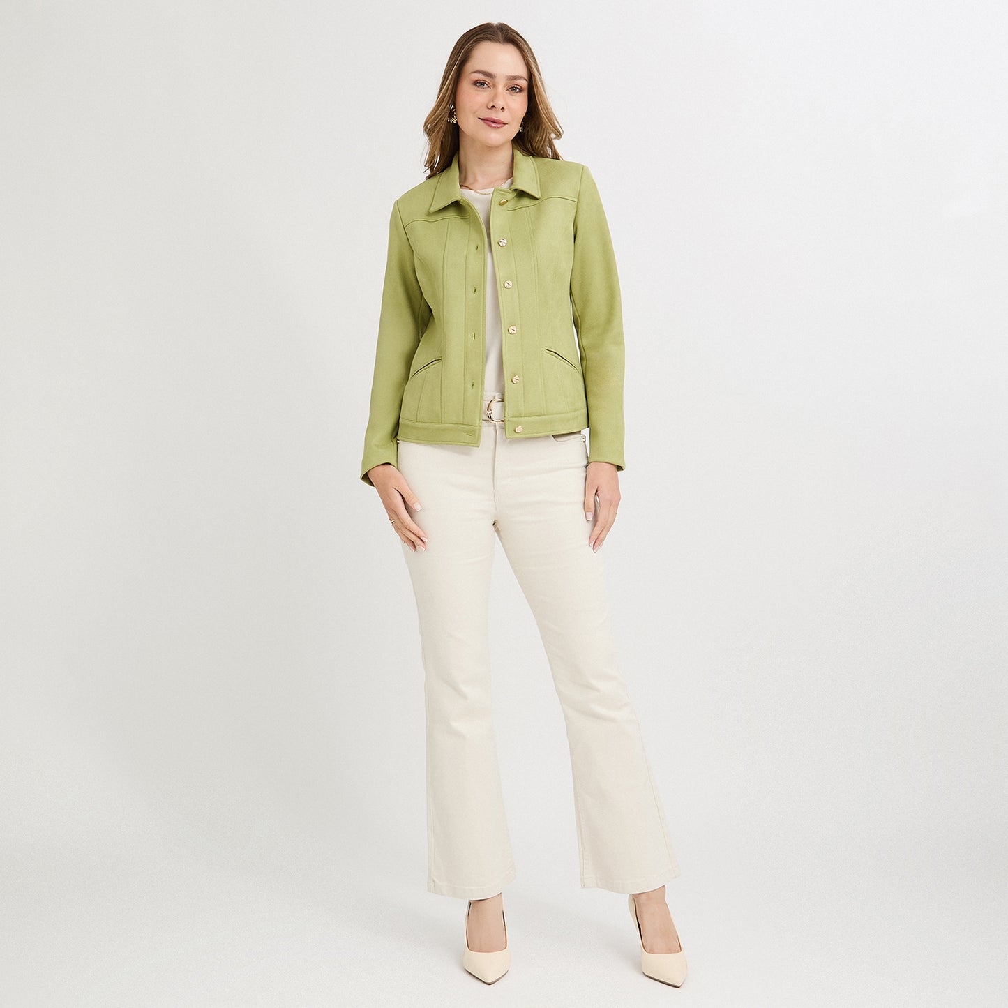 Casaca de Suede Texturado Verde