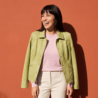 Casaca de Suede Texturado Verde lifestyle