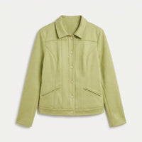 Casaca de Suede Texturado Verde en plano
