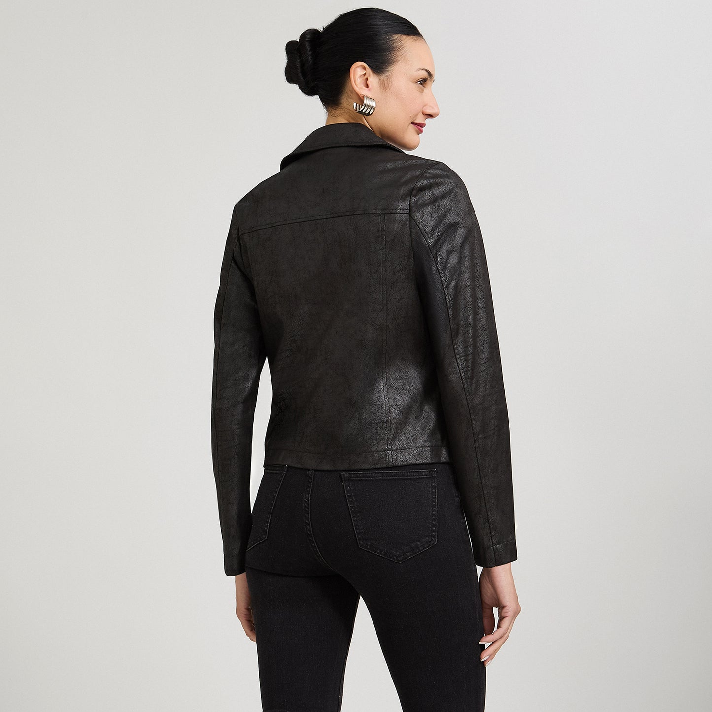 Casaca Biker de Suede Negro