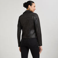 Casaca Biker de Suede Negro
