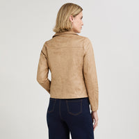 Casaca Biker de Suede Camel